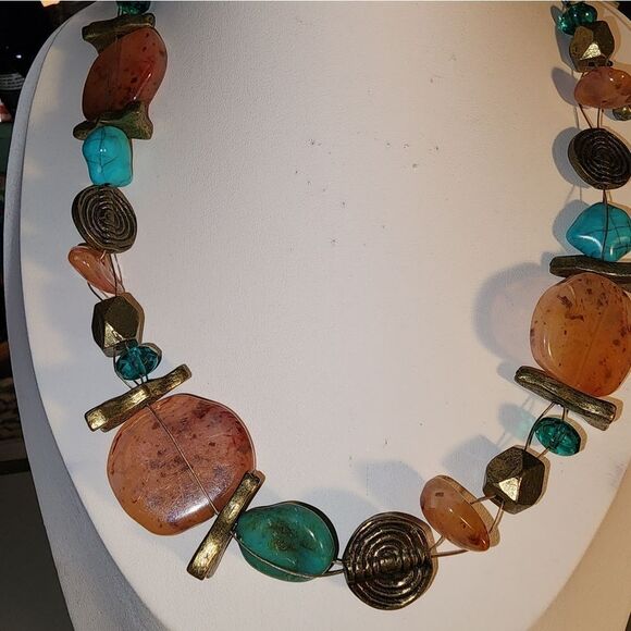 Chico's Elegant multicolor beaded necklace 17"+2" - Picture 3 of 10